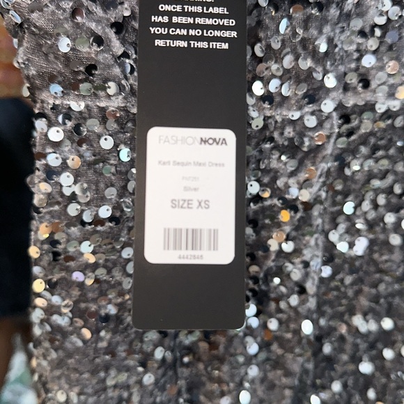 Fashion Nova Silver Sequin One-Shoulder Dress - Picture 8 of 11